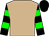 Tan, black and green hooped sleeves, black cap (Mr J I A Charlton)