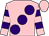 Pink, large purple spots, hooped sleeves (Mr Chris Giles & Mr Dan Macdonald)