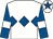 White, royal blue triple diamond, royal blue sleeves, white armlets, white cap, royal blue star (Circle Of Friends)