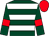 Dark green, white hoops, dark green sleeves, red armlets, red cap (Harry Fry Racing Club)