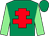 Emerald green, red cross of lorraine, light green sleeves, (Mr T Hywel Jones)
