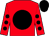 Red, black disc, red sleeves, black spots and cap (Colmark Stud Partnership)