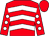 Red, white chevrons, red sleeves, white spots, red cap (J B Property Investments (midlands) Lt)