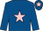 Royal blue, pink star and star on cap (Mrs Margaret J Wilson)