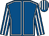 Royal blue, white seams, striped sleeves and cap (G A Spain)