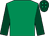 Emerald green, dark green sleeves, dark green cap, emerald green spots (Mr Simon Munir/mr Isaac Souede)