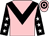 Pink, black chevron, black sleeves, white stars, pink and black hooped cap (Party People)