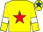 Yellow, red star, yellow sleeves, white armlets, yellow cap, royal blue star (Mr J Hales & Mr J Diver)