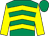 Emerald green, yellow chevrons and sleeves, emerald green cap (Watch This Space Syndicate)