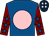 Royal blue, pink disc, maroon sleeves, royal blue stars, dark blue cap, pink spots (Andrew Gemmell/thomas Friel)