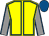 Yellow, royal blue seams, grey sleeves, royal blue seams, royal blue cap (Mr T G Leslie)