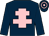 Dark blue, pink cross of lorraine, hooped cap (Crocodile Pockets Syndicate)