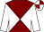 Maroon and white diabolo, white sleeves, quartered cap (M Sherwood J Rymer R Farnham C Rymer)