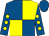 Royal blue and yellow (quartered), royal blue sleeves, yellow spots, royal blue cap (Mr Colm Donlon)