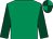 Emerald green, dark green sleeves, dark green and emerald green quartered cap (Mr Simon Munir & Mr Isaac Souede)